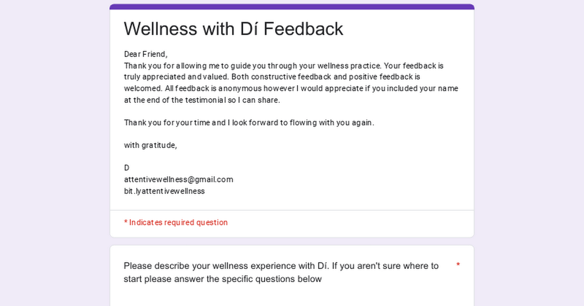 Wellness with Dí Feedback